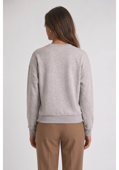 Fashion Friends Taşlı Gri Kadın Sweatshirt 26k0225k1