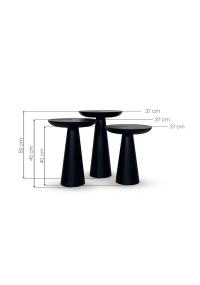 3'lü Zigon Mantar Sehpa Mushroom Masif Ahşap Modern Yan Sehpa Takımı Naturel Kayın