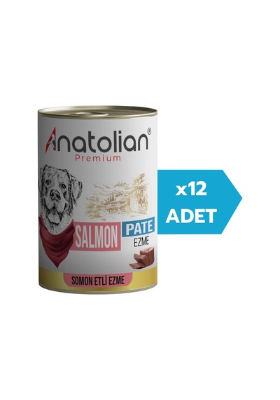 Anatolian Premium Adult Salmon Pate Somonlu Yetişkin Ezme Köpek Konservesi 12 x 400 G