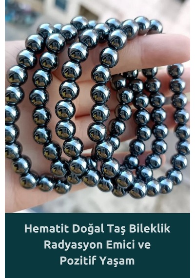 Hematit Gerçek Doğal Taş Bileklik Daha Gür Saçlar 8 Mm Aa Kalite Çok Renkli