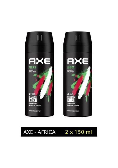 Jenerik 2 Adet Axe Africa Erkek Deodorant Sprey 150 Ml