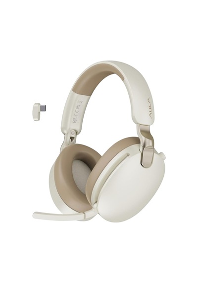 A500 Hybrid Anc 2.4ghz Kablosuz Ve Bluetooth 5.4 Aux Mikrofonlu Kulak Üstü Kulaklık Bej