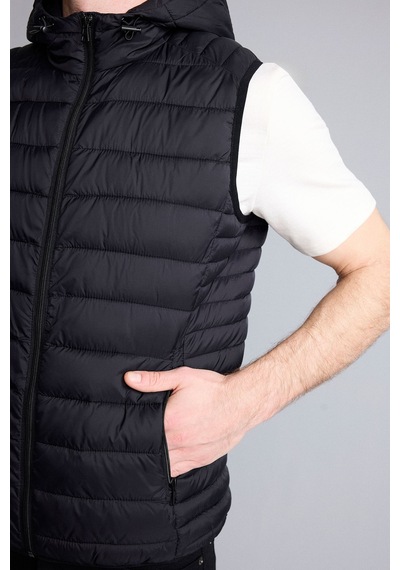 Defacto Su İtici Slim Fit Kapüşonlu Yelek N4652az26aubk27 Siyah-bk27