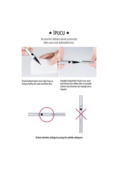 İnce Fırça Uçlu Kalem Eyeliner Natural Fix Brush Pen Liner Black Diğer