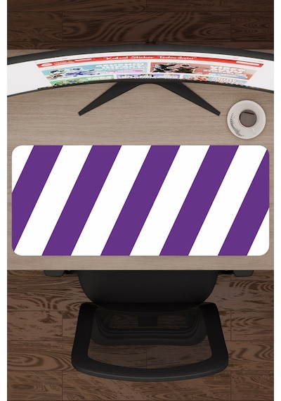 Mor Beyaz 70x30 Xl Taraftar Gaming Oyuncu Mouse Pad Kaymaz Taban Büyük Klavye Fare Altlığı Şerit