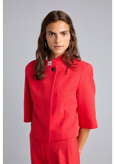 Defacto Cropped Fıt Dik Yaka Blazer Kırmızı Ceket I4340ax26hsrd107 Kırmızı-rd107