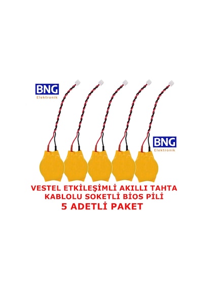 Vestel Uyumlu Faz-1 Akıllı Tahta Kablolu Soketli Bios Pili 5 Adet