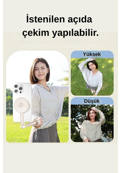 Wearfitpro Otomatik Açılır Manyetik Telefon Tripodu Uzaktan Kumandalı Selfie Çubuğu Cep Telefonu Tutucu Standı
