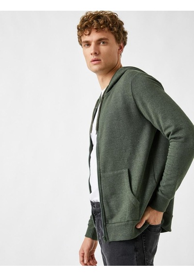 Ltb Vınee Fermuarlı Hırka Sweatshirt Kapüşonlu 1784 Haki