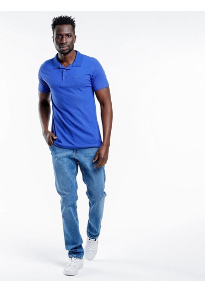 Slazenger SOHO I Erkek Polo Yaka Saks Mavi Tişört