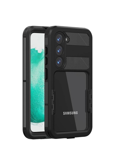 Samsung Galaxy S23 Plus İçin Kılıf Waterproof 360 Full Body Protective Siyah Galaxy S23 Plus İle Uyumlu Kılıf - Siyah