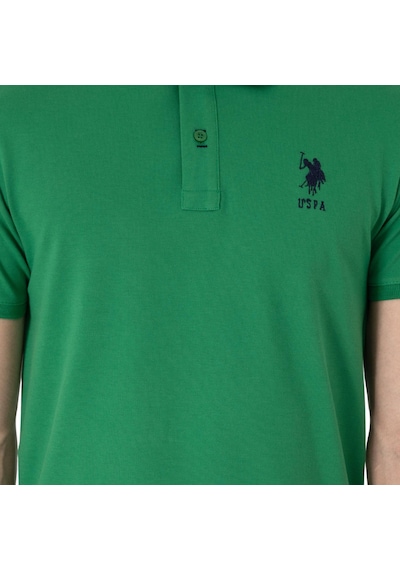 U.S. Polo Assn. Erkek Slim Fit Polo Yaka Basic Tişört Yeşil