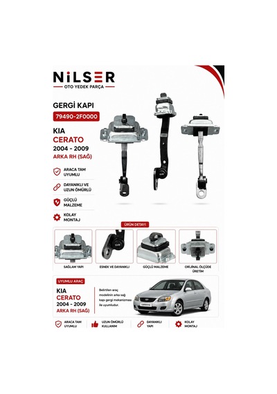 Kia Cerato Kapı Gergi Arka Sağ 2004-2009