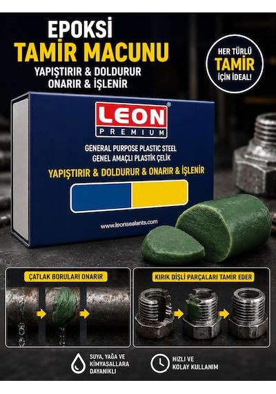 Çift Bileşenli Plastik Çelik Tamir Macunu 40 Gram Mavi Ve Sarı