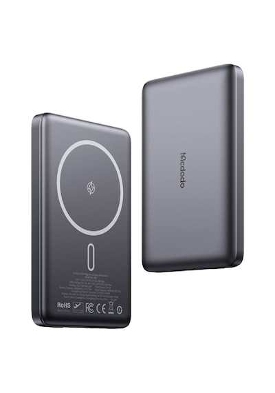 Mc-4651 10000mah 20w Metal Ultra İnce Manyetik Kablosuz Powerbank - Siyah siyah