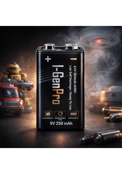 Batteries Pro 6hr61 9v 250 Mah Şarj Edilebilir 9 Volt Pil Ni-mh Şarjlı Pil 2'li Paket