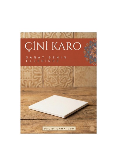 Tekli - 10x10 Cm Ham Çini Karo Bisküvi