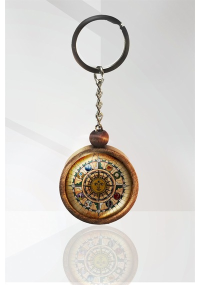 Pusula Ahşap Anahtarlık Tek Ebat N11.16864