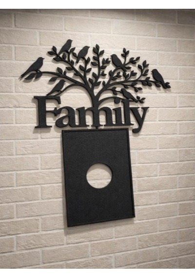 Ağaç Figürü Şeklinde Family Dekoratif Fotoğraf Çerçevesi Çift Taraflı Bant İle