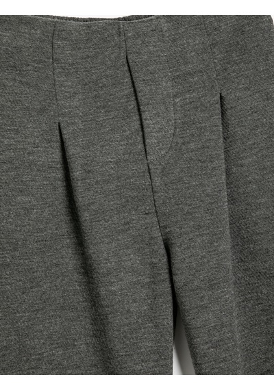 Koton Basic Pantolon Beli Lastikli Pile Detaylı Antrasit 5wkg40228ak Antrasit