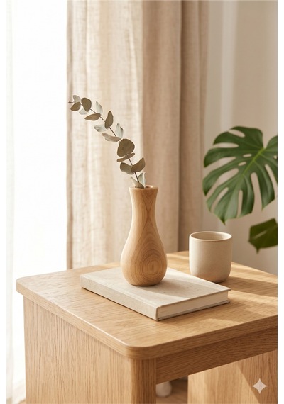 14 Cm El Yapımı Ahşap Vazo Boho Dekoratif Minimalist Masaüstü Aksesuarı Pinterest Tarzı Şık Tasarım Bambu