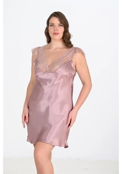 Aria's Closet Arias Closet Büyük Beden Vizon Gecelik 2106 Vizon