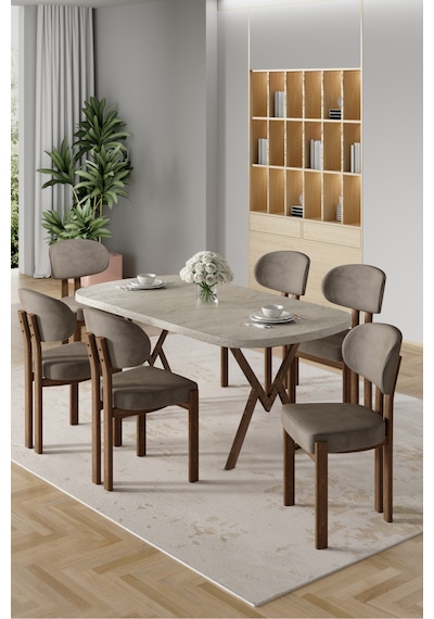 Canisa Radon Serisi Mdf 90x168 Sabit Traverten Mutfak Masa Takımı 6 Cappucino Sandalye Traverten Masa Cappucino Masa Canisa Radon Serisi Mdf 90x168 Sabit Traverten Mutfak Masa Takımı 6 Cappucino Sandalye Traverten Masa Cappucino Masa