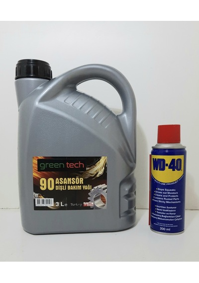 Greentech 90 Asansör Bakım Yağı 3 L + Wd 40 Çok Amaçlı Yağ
