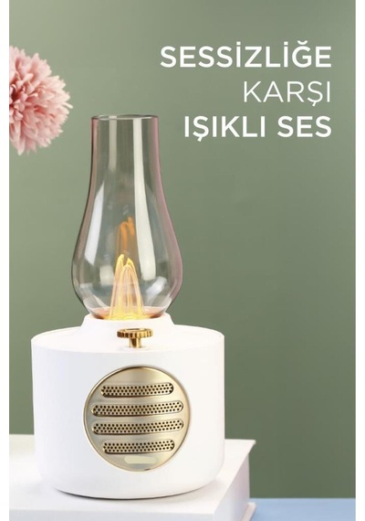 Vintage Gaz Lambası Taşınabilir Bluetooth Speaker Ayarlanabilir Işıklı Usb Şarjlı