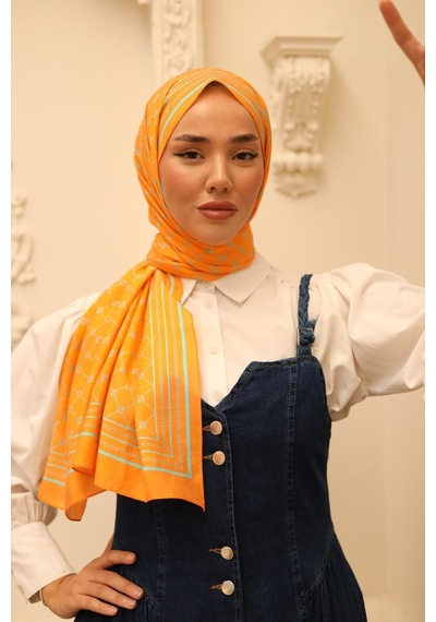 Silk Home Olinda Şal - 49005 - 20 Turuncu Turkuaz - Turuncu 14