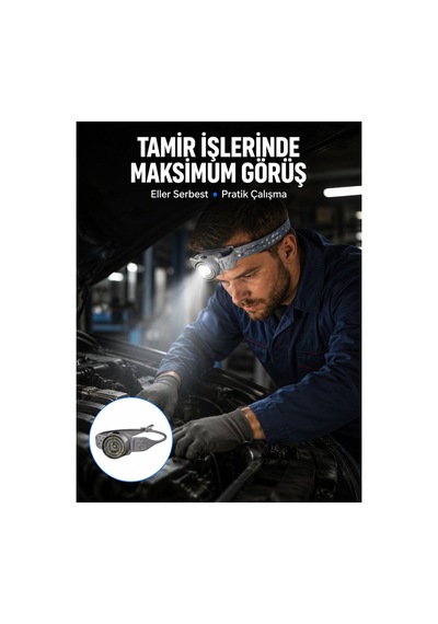 Led Kafa Feneri Eller Serbest Kullanım İçin Güçlü Işık Kaynağı - Hs08373844-6815 Diğer