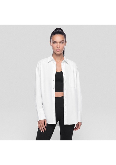 Qua Home Nora Kadın %100 Pamuklu Oversize Gömlek Beyaz