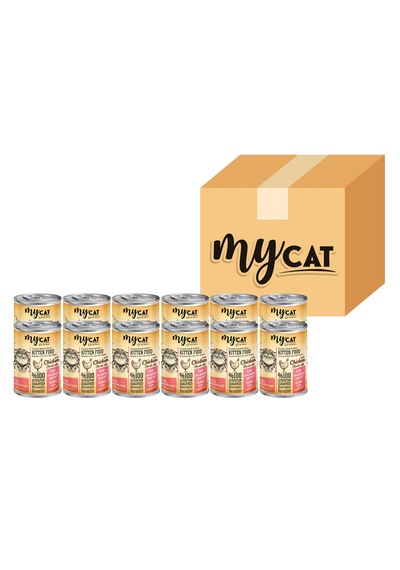 Mycat Tavuk Parça Etli Yavru Kedi Konserversi 12 x 400 G