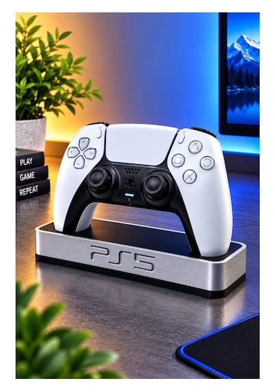 Veriqo 3d Ps5 Dualsense Uyumlu Oyun Kolu Standı Gamepad Tutucu Masaüstü Controller Standı Gri