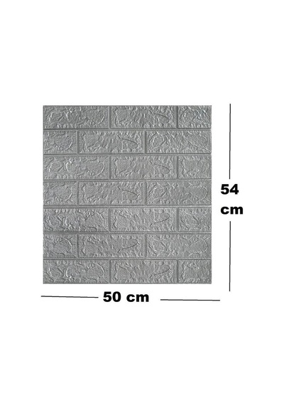 10 Adet 50x54 Cm Gri Silinebilir Kendinden Yapışkanlı Duvar Kağıdı Esnek Panel 3d Tuğla Desen