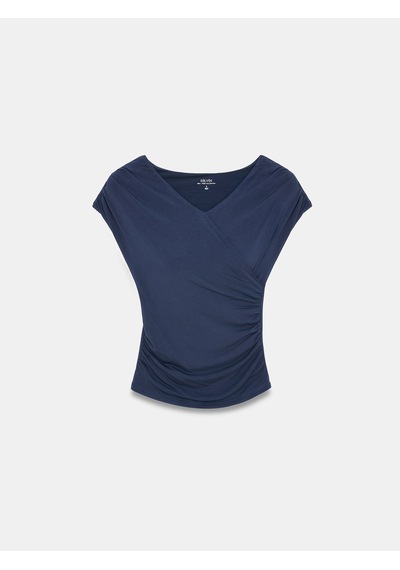 Dilvin 33157 Bra-free Drapeli V Yaka Top K.lacivert