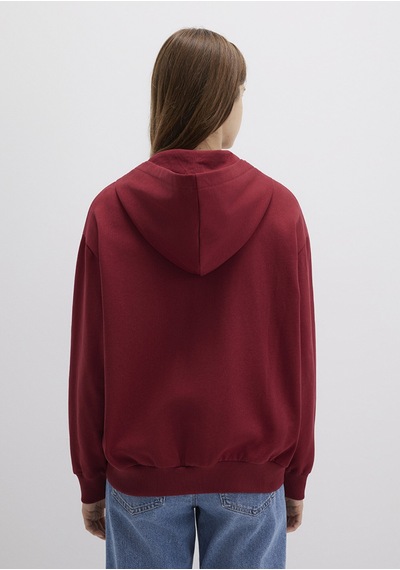 Mavi - Mavi Logo Baskılı Kapüşonlu Fermuarlı Bordo Sweatshirt 1s10178-85493 Bordo