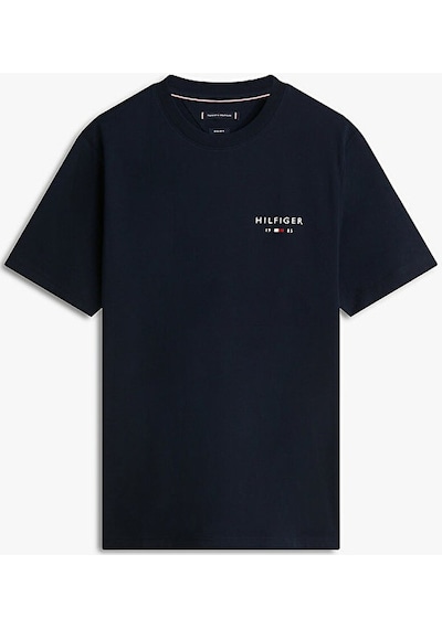 Tommy Hilfiger Brand Love Small Hılfıger Tee Erkek Mavi T-shirt - Mw0mw41456