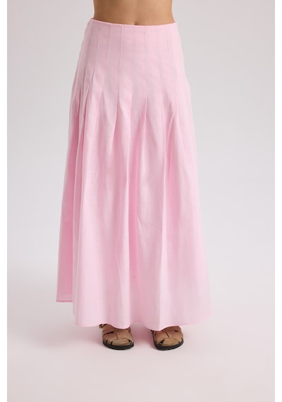 Mai Collection Mai Studios Co. Sera Pile Detay Pembe Uzun Etek Pembe