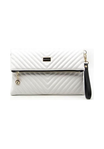 Silver Polo Sp1134 Kadın Portföy & Clutch Kapitone V Beyaz-beyaz