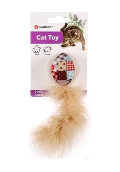 Flamingo Vinta Tüylü Hışırtılı Kedi Oyuncağı 15 Cm