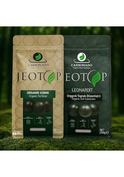 Jeotop Organik Gübre + Leonardit Toprak Düzenleyici %100 Doğal Bitki Tableti 2x250g