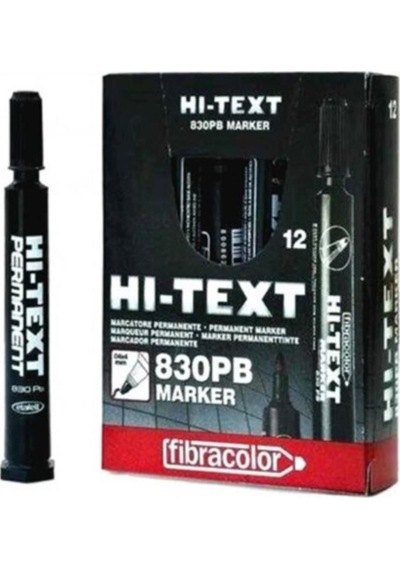 Hi-Text 830Pb Yuvarlak Uçlu Permanent Koli Kalemi -Siyah 12'Li