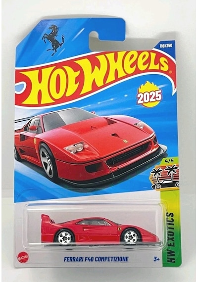 Ferrari F40 Competizione Uzun Kart Kırmızı 2025 Koleksiyon Diecast Araba 1:64 Kırmızı