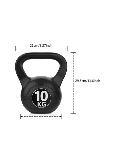 10 Kg Çaydanlık Tipi Dambıl Kettlebell Ağırlık Siyah Tek Ebat