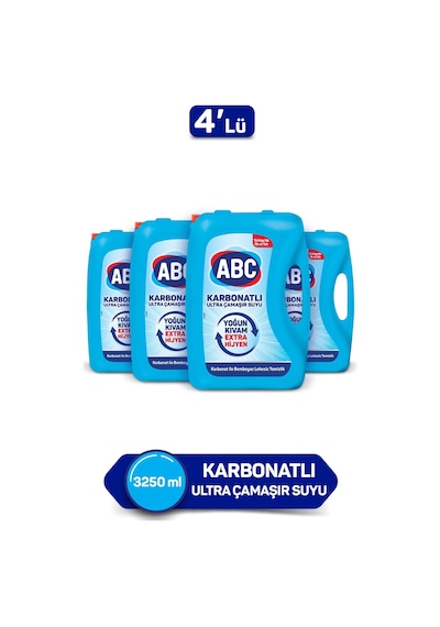 Abc Ultra Çamaşır Suyu 3,25 Lt Karbonatlı 4'Lü Paket