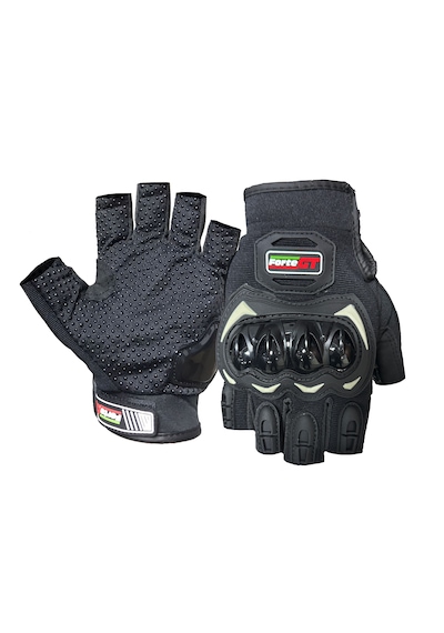 Forte Gt 10 Pro D Parmaksız Yarım Motosiklet Eldiveni Siyah