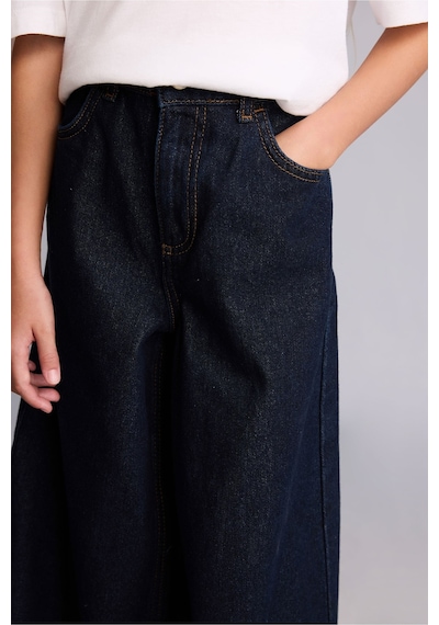 Defacto 90s Wide Leg Düğmeli Jean Pantolon Kız Çocuk H6248a826aunm34 Mavi-nm34