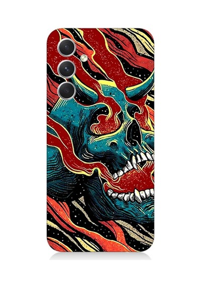 Samsung Galaxy A34 Uyumlu Silikon Kılıf Devil Skull Şeytan Kafatası