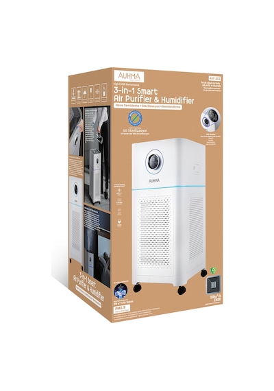 Auhma Arp-003 Akıllı Hava Temizleyici Ve Nemlendirici Uv-c Sterilizasyon & 610m³/h Cadr Beyaz